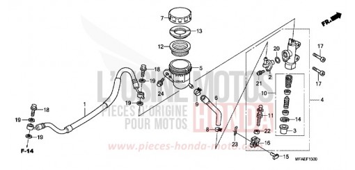 REAR BRAKE MASTERCYLINDER (CBF1000) CBF1000A de 2010